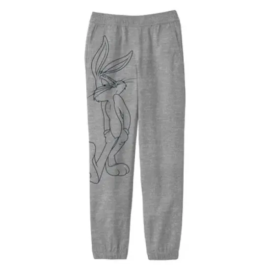 Looney Tunes Bugs Bunny Character Youth Athletic Gray Jogger Pants image {2}