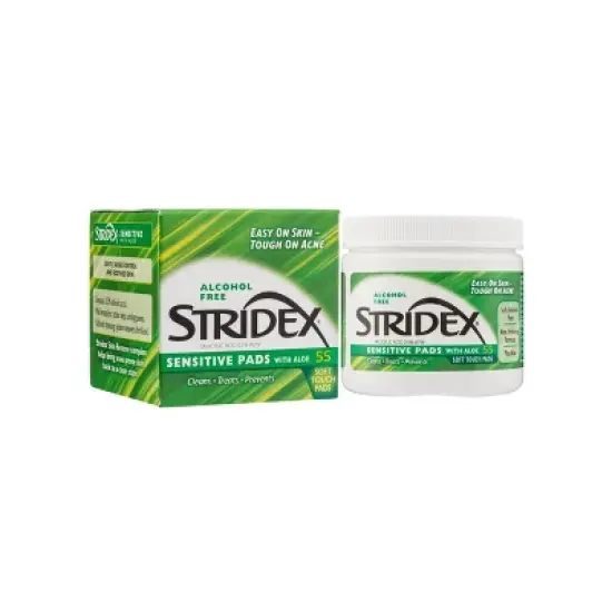 Stridex Triple Strength Acne Medication Pads for Sensitive Skin, Aloe, 55 Ct image {5}