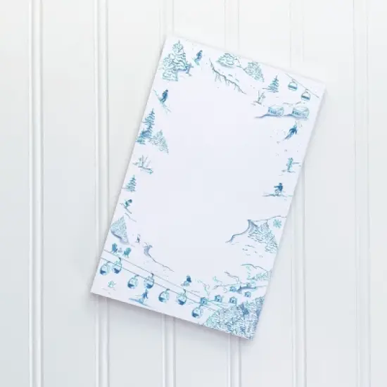 Toile Ski Club 5" x 8" Winter Notepad by Ramus & Co (50 Heavyweight Tear-Off Sheets) image {3}
