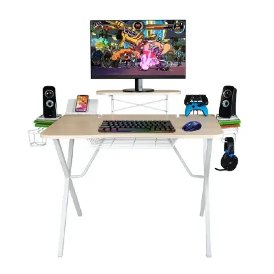 Gaming Desk Pro Curved Front White - Atlantic image {3}