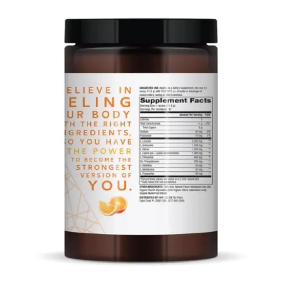 Dr. Mercola Pure Power Essential Amino Acids, 12.3 oz, 30 Servings, 8 g EAA, 6 g BCAA, Non-GMO, NSF Certified image {1}