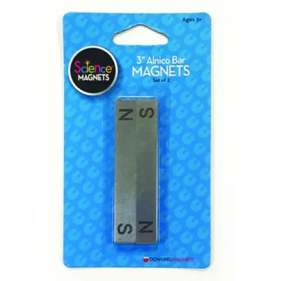 Dowling Magnets&reg; Alnico Bar Magnets, 3", N/S Stamped, Pack of 2 image {1}