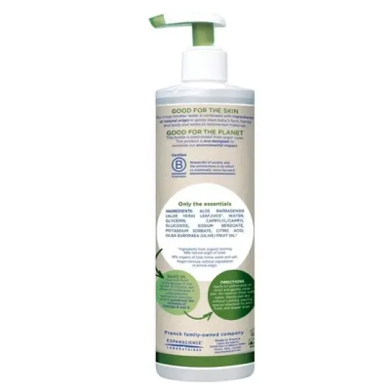 Mustela Organic Micellar Baby Bath Wash Water with Olive Oil and Aloe - Fragrance Free - 13.5 fl oz image {1}