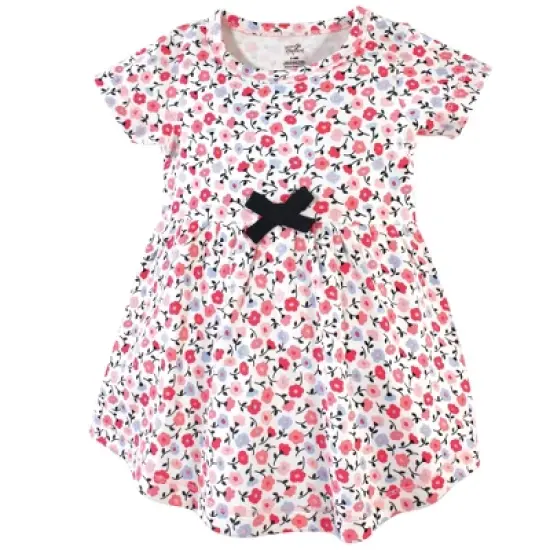 Touched by Nature Baby and Toddler Girl Organic Cotton Short-Sleeve Dresses 2pk, Ditsy Floral image {2}