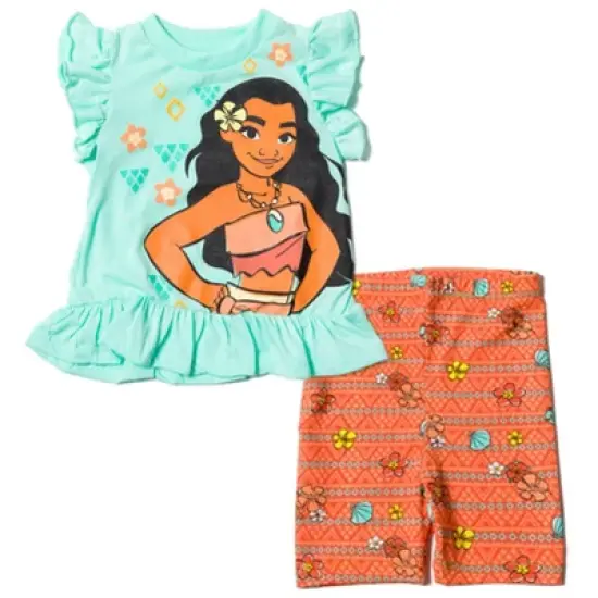 Disney Lion King Toy Story Moana Simba Nala Jessie Woody Girls T-Shirt & Bike Shorts Outfit Set Infant to Little Kid image {8}