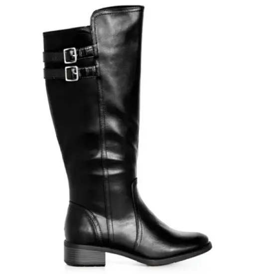 Women's Wide Fit Daphne Tall Boot - black | EVANS image {1}