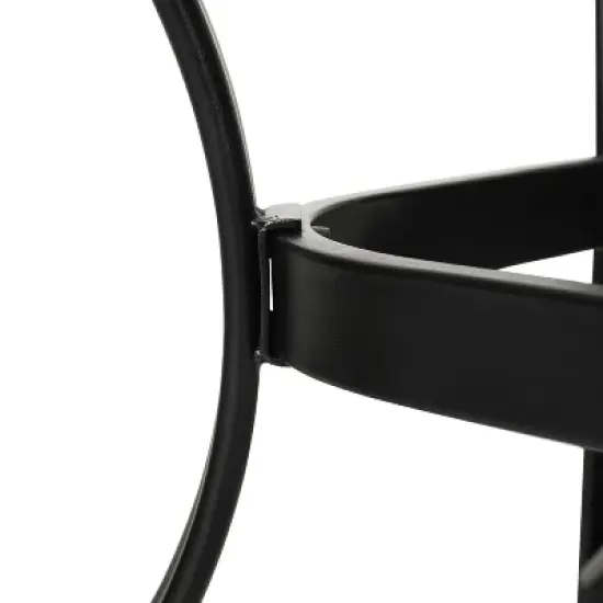 Flash Furniture Tory Commercial Grade Patio Table with Tempered Glass Top with Umbrella Hole and Steel Tube Frame image {7}