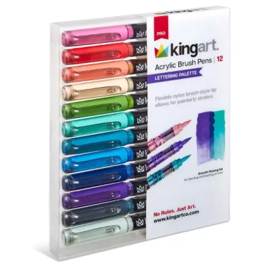 KINGART PRO Acrylic Paint Brush Pens 12 Lettering Colors image {4}