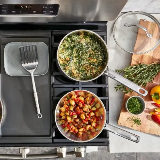 T-fal 14pc Expert Stainless Steel Cookware Set Silver. image {3}