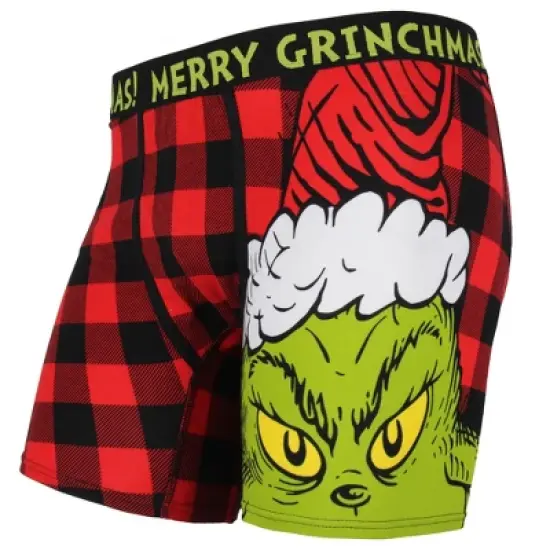 Dr. Seuss The Grinch Merry Grinchmas Santa Grinch Boxer Briefs Underwear image {2}