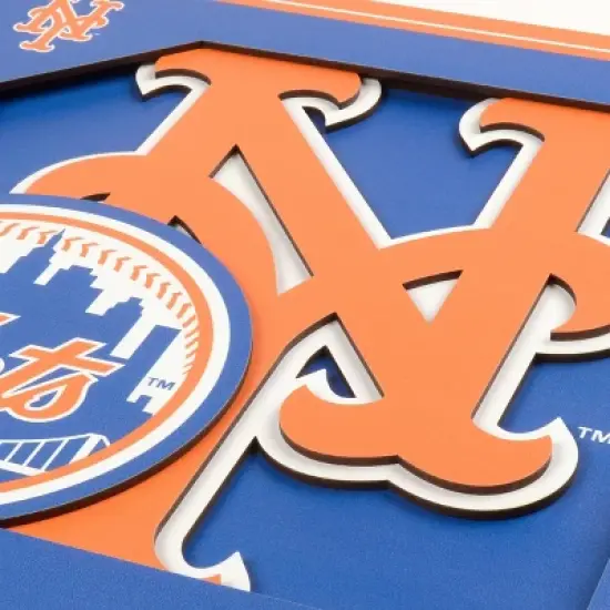 MLB New York Mets 3D Logo Series Wall Art - 12"x12" image {3}