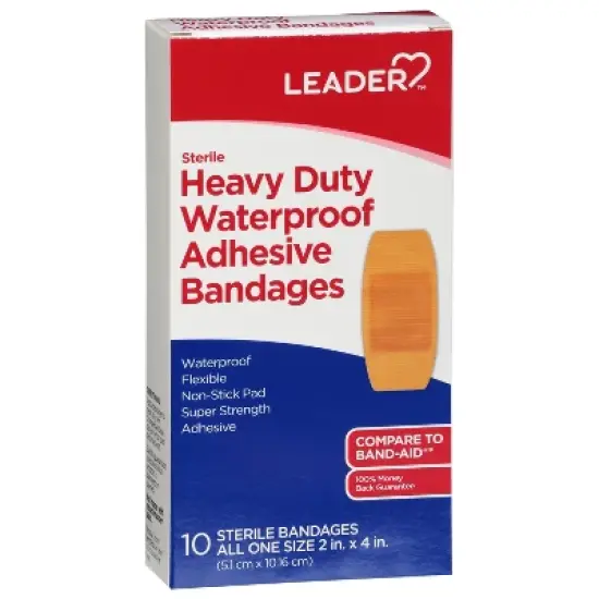 Leader Sterile Heavy Duty Waterproof Adhesive Bandages 10 ea image {1}