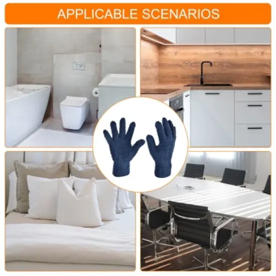 Unique Bargains Dusting Cleaning Gloves Microfiber Mittens for Plant Blinds Lamp Window image {5}