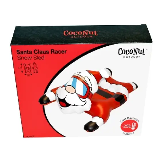 CocoNut Outdoor Winter Snow Tube 54" Jumbo Inflatable Sled - Santa Claus image {3}