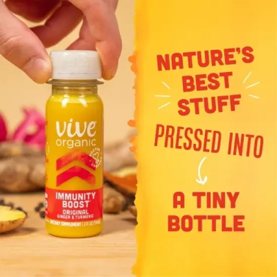 Vive Organic Immunity Boost  Original Ginger & Turmeric Wellness Shot - 2 fl oz image {3}