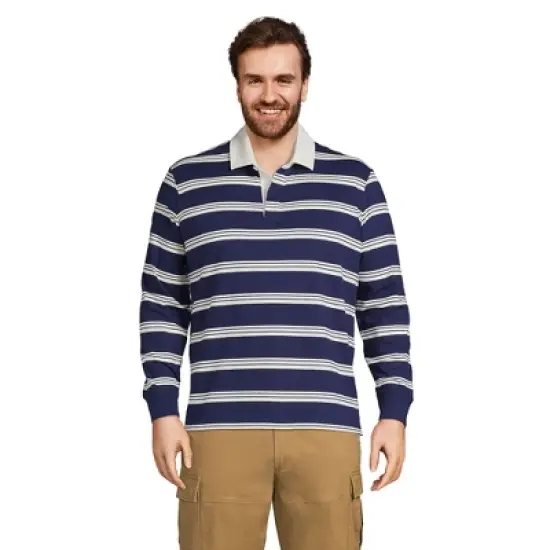 Lands' End Men's Long Sleeve Solid Rugby image {3}