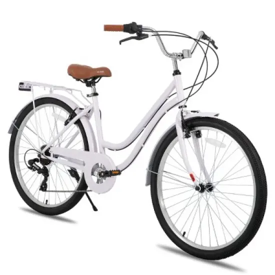 HILAND Breeze 26 Inch Women&rsquo;s Cruiser Bike, 7 Speed City Bicycle with Rear Rack, Fenders &ndash; Comfortable Urban Commuter image {8}