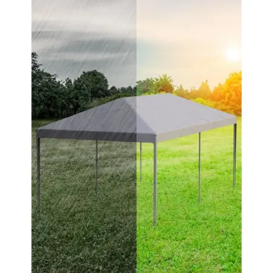 10'x20' Commercial Pop Up Canopy Tent - Heavy Duty Steel Frame with 4 Sidewalls, Waterproof 210D Oxford, White image {2}