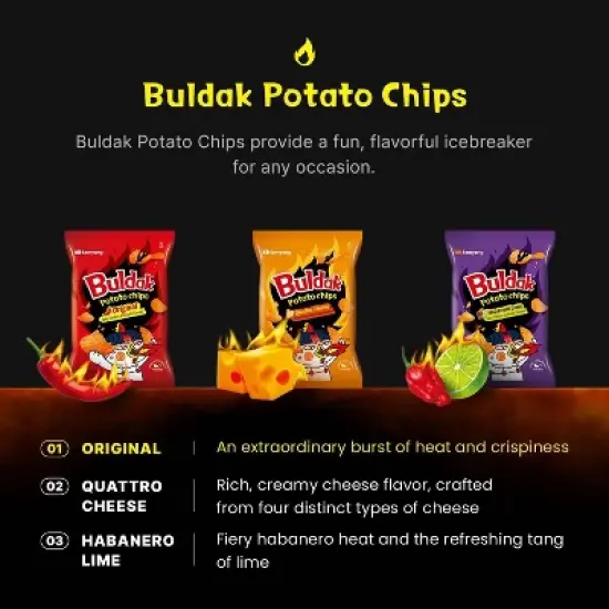 Samyang Buldak Original Potato Chips - 4.23oz image {4}