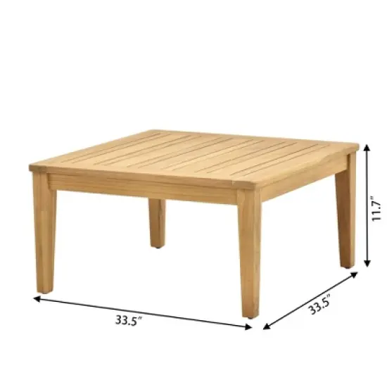 Decksplore 9PCS Rattan Wicker Patio Conversation Set Rattan corner Sofa Teak Seating Group with Coffee Table for Garden Porch Backyard image {3}