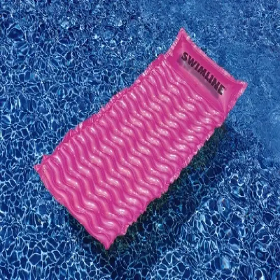 Swim Central 72" Inflatable Pink Bubble Swirled Swimming Pool Air Mattress Float image {2}