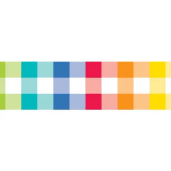 Creative Teaching Press&reg; Core Decor Rainbow Buffalo Check EZ Border, 48 Feet Per Pack, 3 Packs image {1}