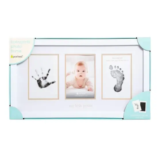 Pearhead 4" x 6" Babyprints Photo Frame and Clean-Touch Ink Pad Kit - White image {7}