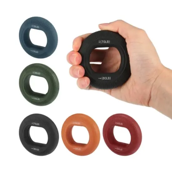Unique Bargains Silicone Hand Grip Circle Adjustable Strength Grip 70-80LBS image {6}
