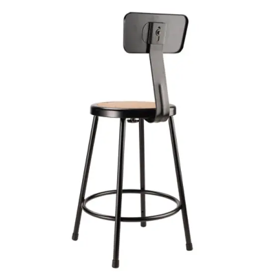 2pk 24" Heavy Duty Steel Counter Height Barstool with Backrest Black - Hampden Furnishings image {4}