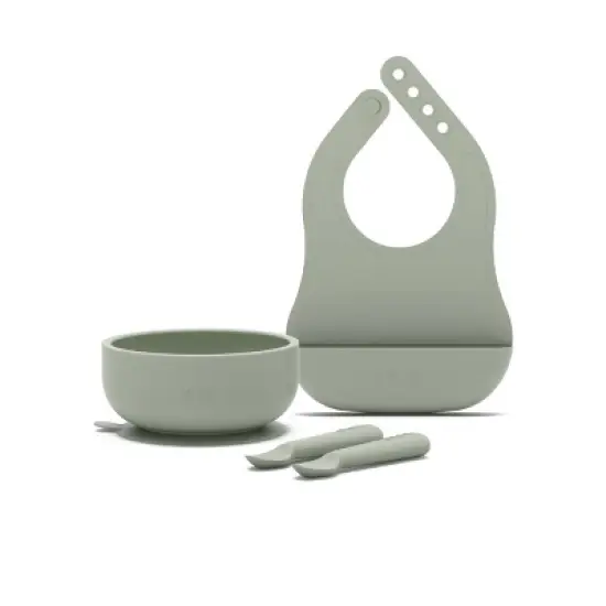 Lalo 4pc Silicone Starting Solids Set - Sage image {8}