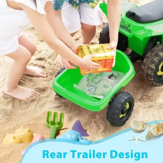 Sandinrayli 6 Volt Kids Ride On ATV Toddler Toy Car 4-Wheeler Quad Car for Kids 3-6 with Trailer image {2}