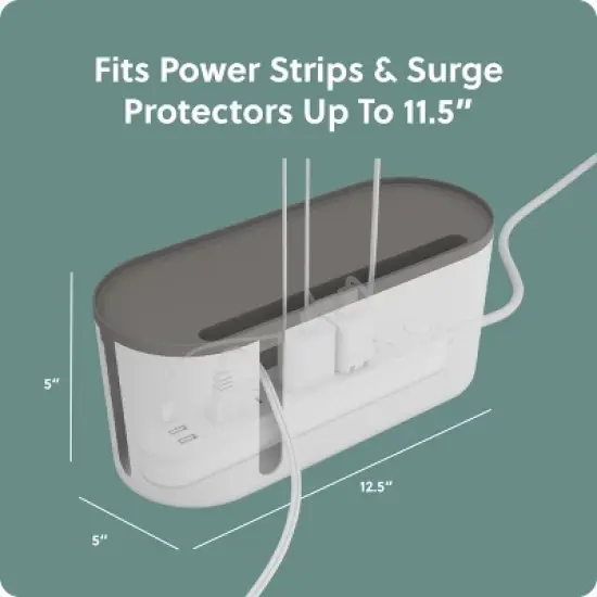 U Brands Desktop Cable Storage Box White/Charcoal image {2}