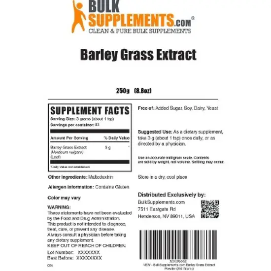 BulkSupplements Barley Grass Extract Powder image {5}