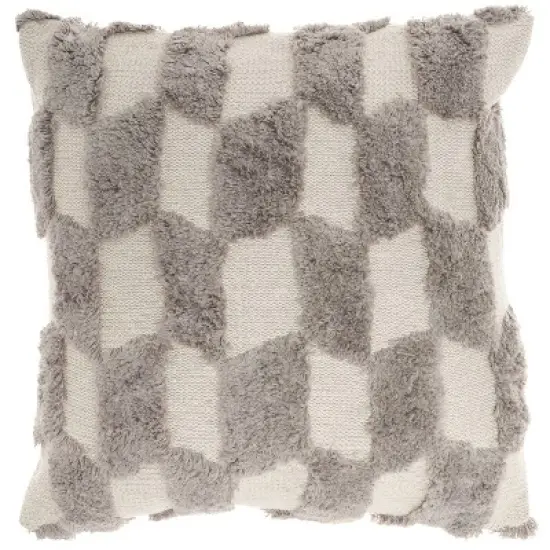 18"x18" Tufted Diag Checkers Square Throw Pillow - Nicole Curtis image {8}