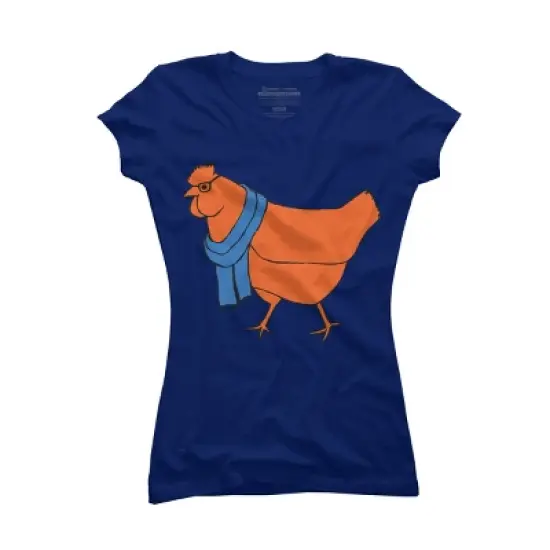 Junior's Design By Humans The Hipster Chicken By TabithaDesigns T-Shirt image {7}