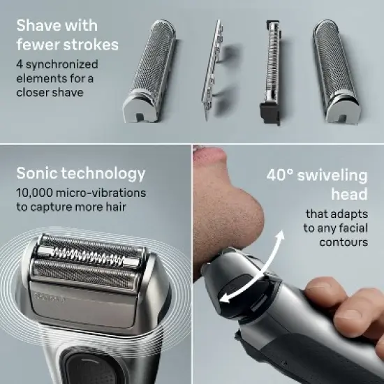 Braun Series 8-8577cc Rechargeable Wet & Dry Shaver + SmartCare Center image {5}