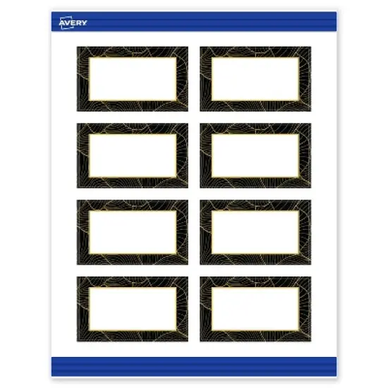 Avery Rectangle Business Cards, Black with Gold Pattern, 2" x 3.5" image {9}