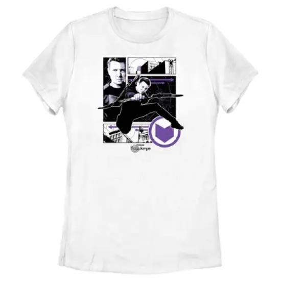 Women's Marvel Hawkeye Graphic Panel Icon T-Shirt image {3}