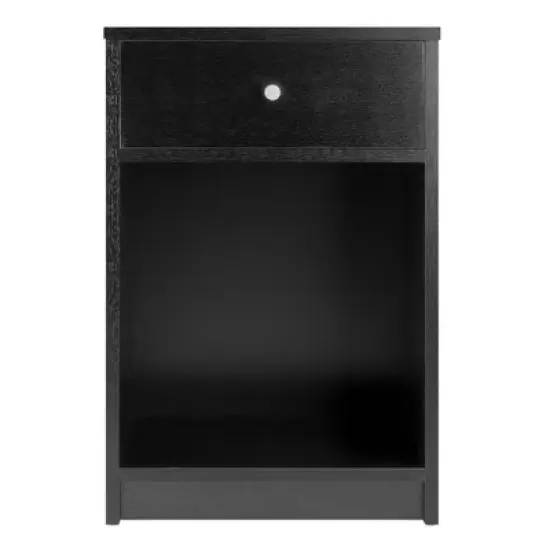 Squamish Nightstand with 1 Drawer - Black - Winsome image {2}