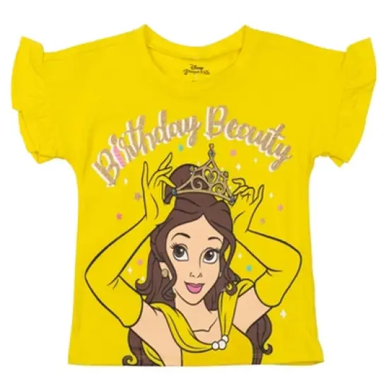 Disney Minnie Mouse Princess Belle The Little Mermaid Moana Lilo &Stitch Frozen Birthday Girls T-Shirt Toddler to Little Kid image {4}
