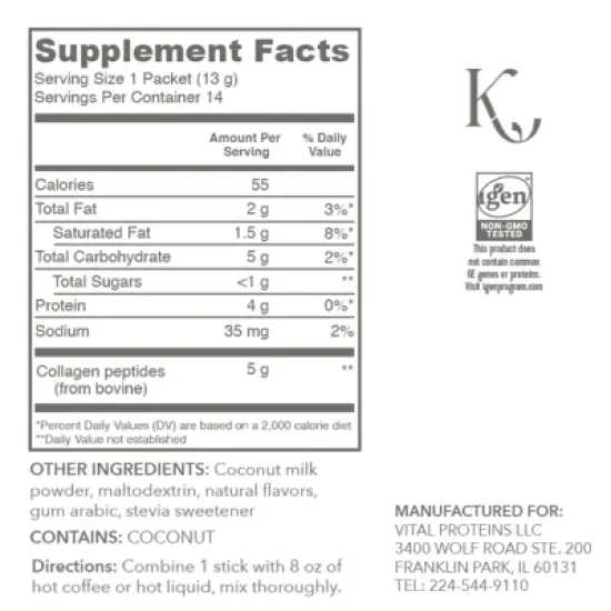 Vital Proteins Collagen Creamer Vanilla Dietary Supplements image {3}