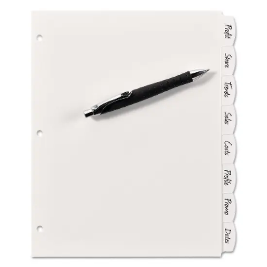 Avery Write-On Big Tab Plastic Dividers 8-Tab Letter 16371 image {2}