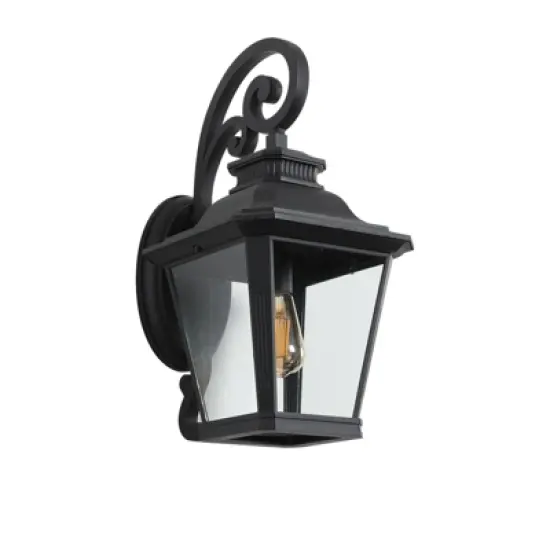Wellfor 21" Aluminum Outdoor Wall Light: Lantern-Style, Waterproof, Patio Decor - Black image {13}