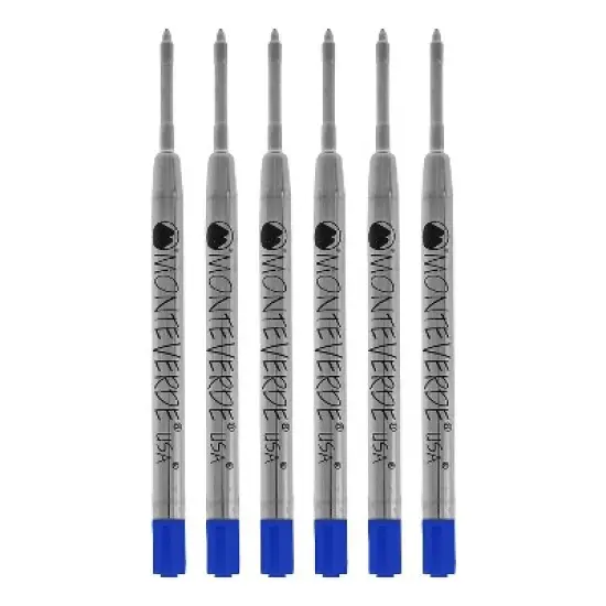 Monteverde Ballpoint Pen Refill Extra Fine Point Blue Ink 6 Pack (P113BB) image {1}