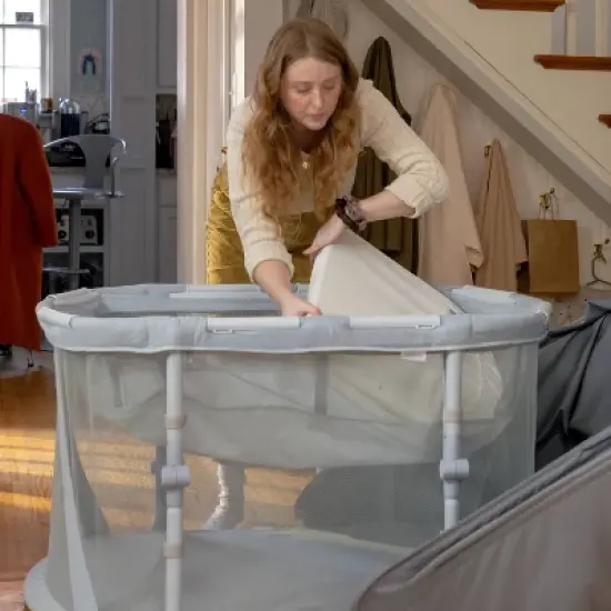 Ingenuity Dream Retreat 3-in-1 Portable Bassinet, Playard and Light Blocking Shade, 0-36 Months - Neutral image {10}