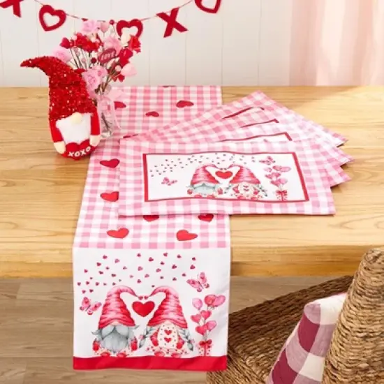 The Lakeside Collection Valentine Gnome - Table Runner image {3}