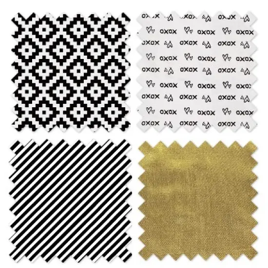 Bacati - Love Black/Gold Stripes Long Side Crib Rail Guard Cover image {4}