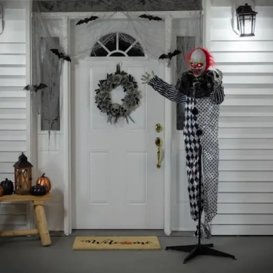 Northlight 5.5' Animated Standing Clown with Glowing Eyes Halloween Decoration image {1}