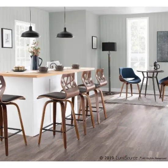 Set of 2 Folia Mid-Century Modern Counter Height Barstools - LumiSource image {8}