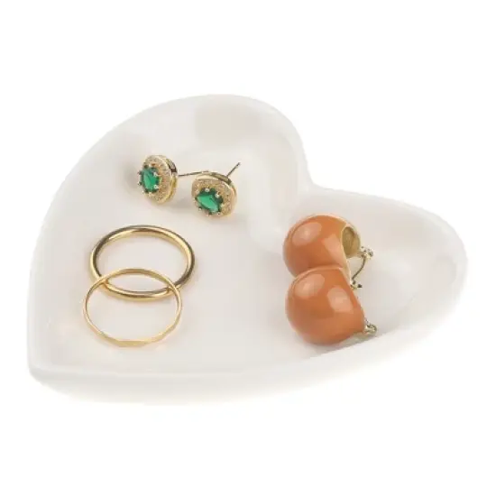 Unique Bargains Trinket Ceramic Jewelry Tray for Organizing Earrings Necklaces Bracelets 3.5x3.6x0.5inch image {3}
